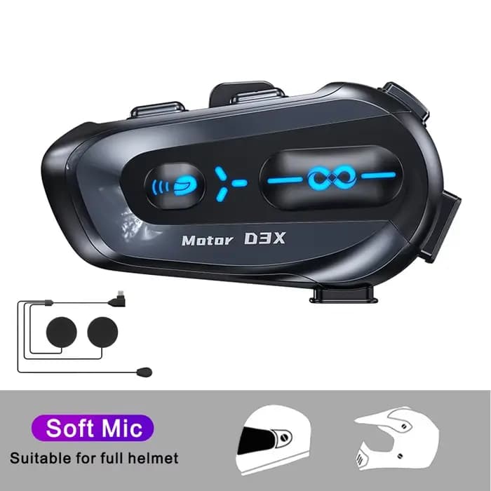 Interphone pour casque de moto demi-Duplex 600M, casque d'écoute V5.4, étanche, partage de musique,