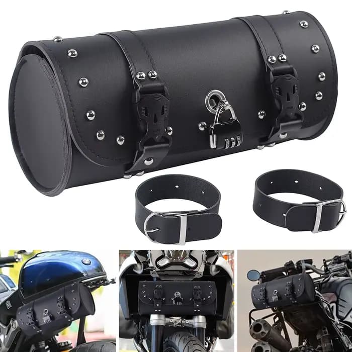 Sac à outils pour moto, sac en rouleau de guidon en Faux cuir, sacoche latérale étanche, sac rétro S