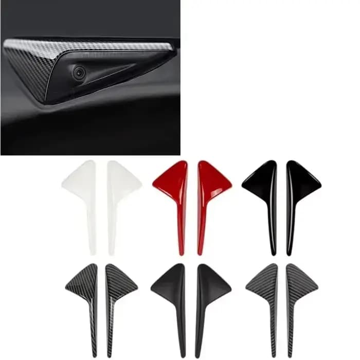 Juste de protection ABS en fibre de carbone pour caméra latérale, accessoires de voiture, modèles 3,