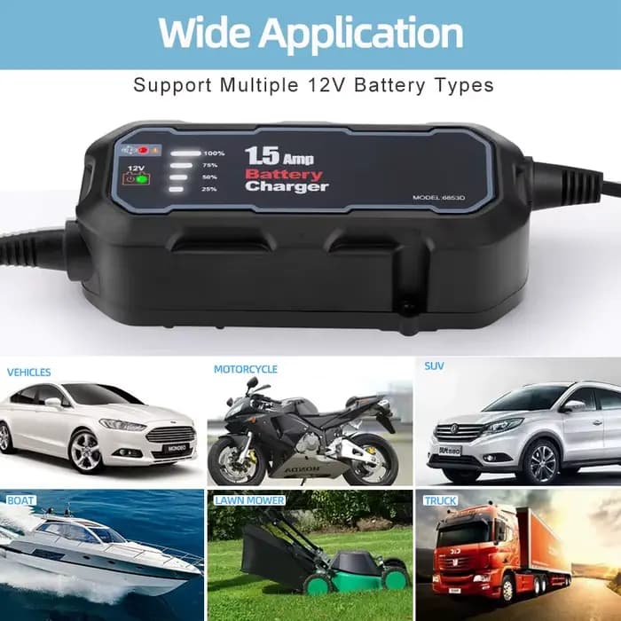Chargeur de batterie de moto intelligent automatique 12V 1500mA, pour voiture/RV/ATV/bateau, chargeu