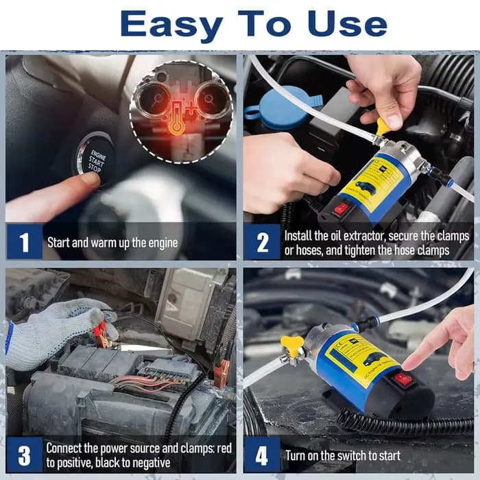 Pompe de transfert d'huile Portable 1-4L/min 12V, extracteur d'aspiration de fluide, changement élec
