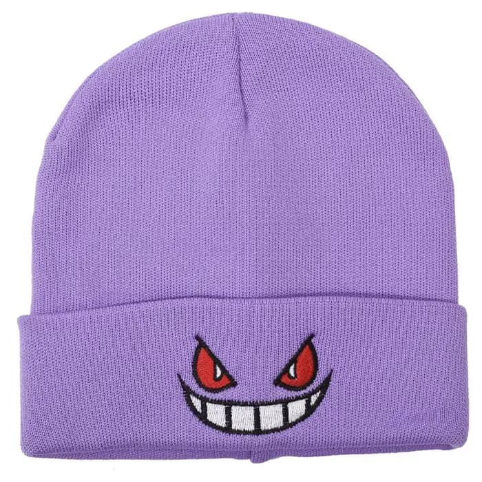 Chapeau tricoté Pokemon Gengar, bonnet chaud en peluche, accessoires de fête, Cosplay, cadeaux d'ann