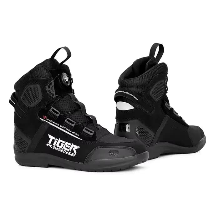 Bottes de moto respirantes d'été 2025 TIGER TR-R1 – Bottes de loisirs courtes ADV noires et blanches