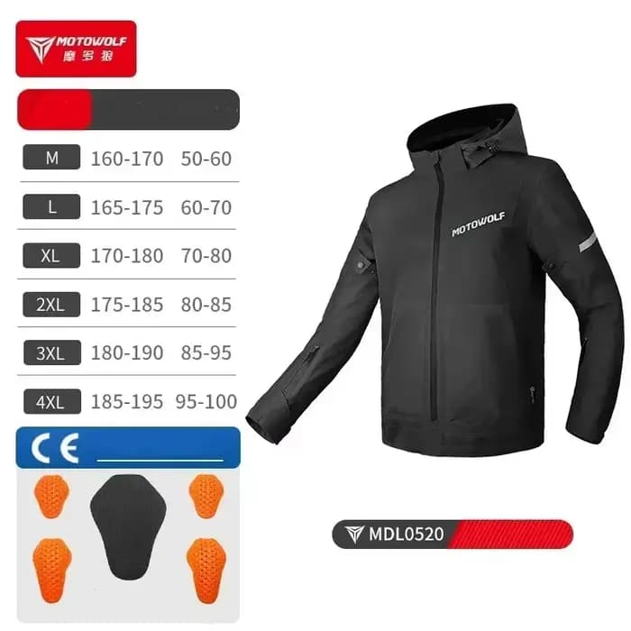 Motowolf-Veste de moto imperméable pour homme, vêtement de motard respirant, veste de course avec ar