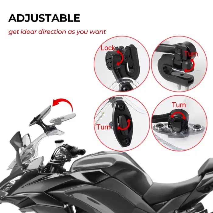 Extension de pare-brise pour tous les modèles de moto, déflecteur de pare-brise à pince réglable ada