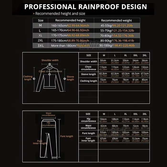 Imperméable de Moto pour Homme et Femme