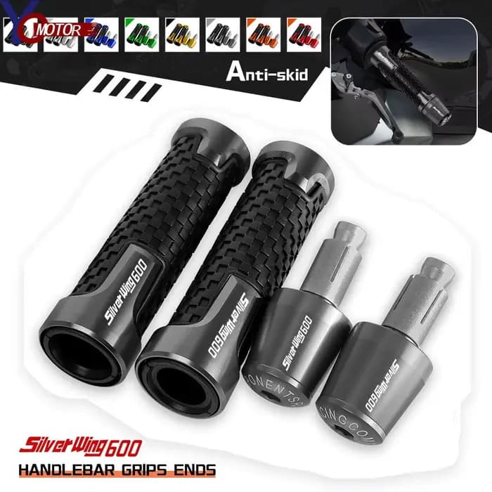Poignées de guidon CNC en aluminium, embouts de poignées, pour HONDA SILVER WING 600 2001 2002 2003