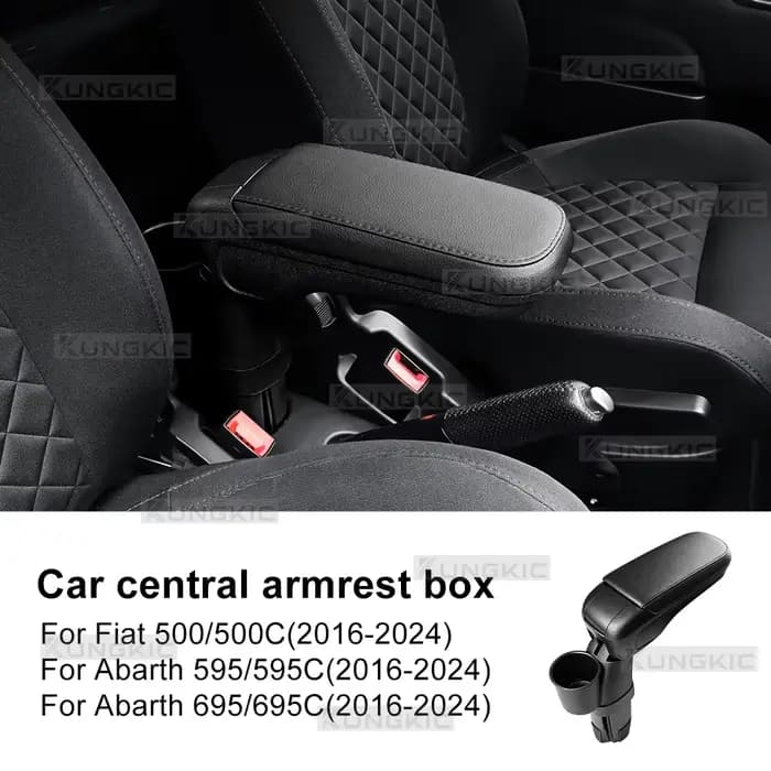 Boîte d'accoudoir pour Fiat 500, accessoires d'accoudoir de voiture, pièces de rénovation intérieure