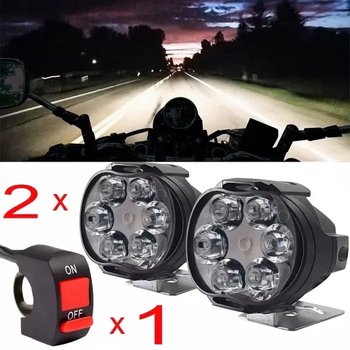 2 pièces Moto phare Led 12V haute luminosité Led lumières lampe pour Moto Moto externe avant Led Foc