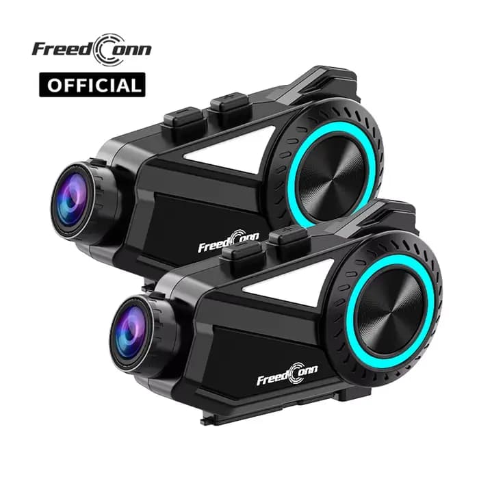 Freedconn R3 Pro casque de moto casque groupe interphone Dash Cam moteur Auto DVR WiFi App 1440P 8 c