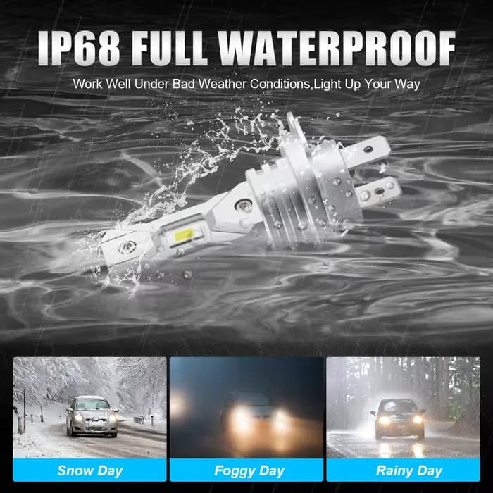 NLpearl 2 pièces H7 phare LED lumière 12V 18000LM 60W Mini LED H7 ampoule lampe à LED sans ventilate