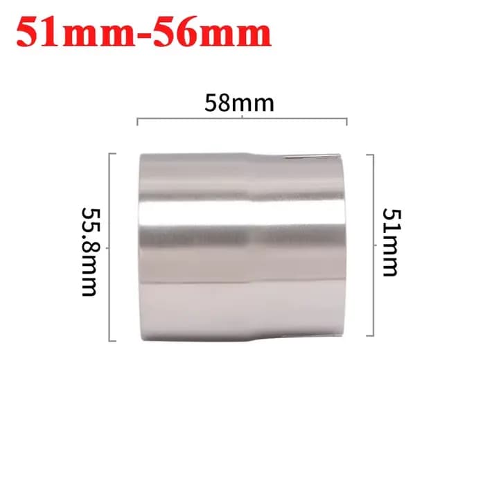 Adaptateur universel d'échappement de course de moto, 51mm, raccord de tuyau de liaison en acier ino