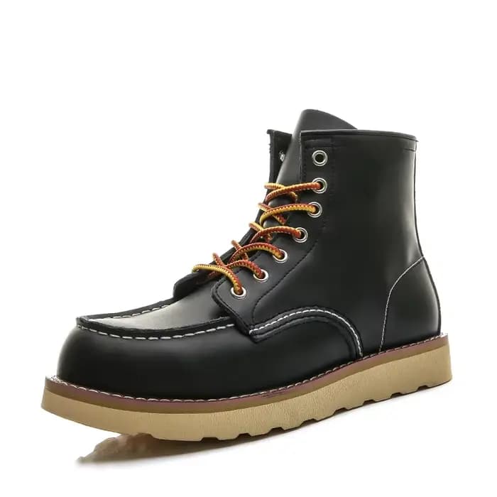 Bottes de moto en cuir véritable pour hommes, chaussures d'hiver, rouge, noir, désert, garder au cha