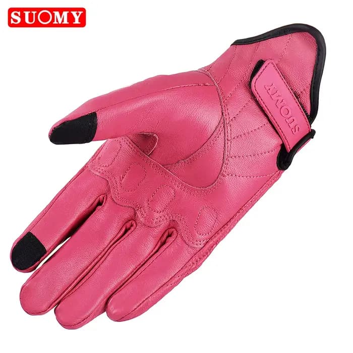 SUOMY rétro cuir femmes Moto gants dame rose vélo électrique Guantes Moto Luvas Da Motocicleta vélo