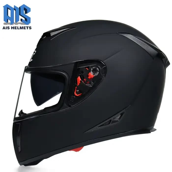 AIS-Casque de Moto Modulaire Cool avec Pare-Soleil Nik, Sécurité, Double Lentille, Course, Visage Co