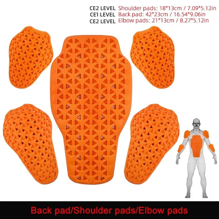 Coussinets de protection pour veste de moto, coussinets de protection pour poitrine et dos, certifié