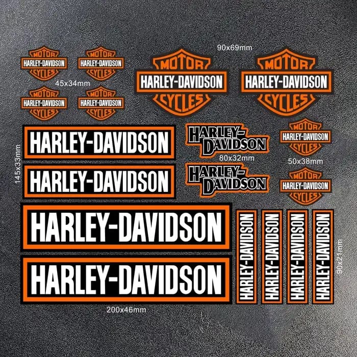 Kit d'autocollants en vinyle Harley Davidson pour casque et réservoir de moto