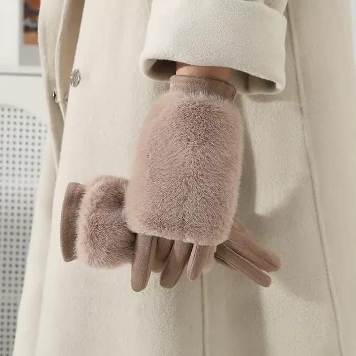 Gants pour filles, gants combinés en peluche chauds, coupe-vent et résistants au froid pour l'hiver,