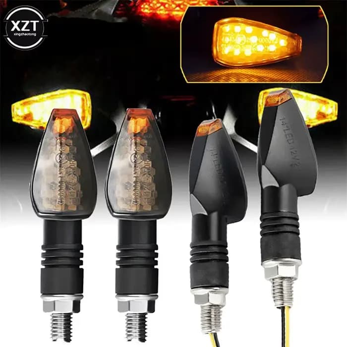 2 pièces universelles 14 lumières LED 12V moto clignotant indicateur arrière feu arrière lumière jau