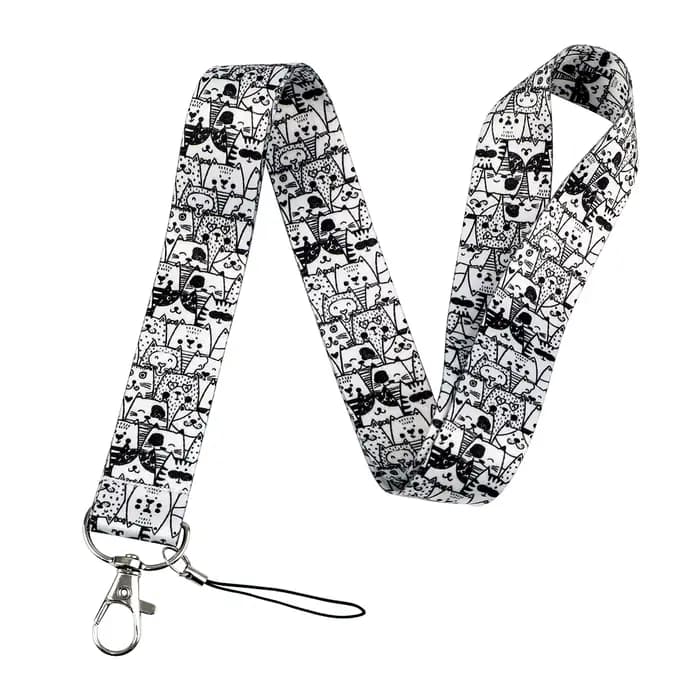 Lanière animaux Kawaii pour clés, carte d'identité, sangles de téléphone, porte-badge USB, corde de