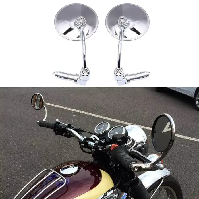 Rétroviseurs ronds universels chromés pour motos, 7/8 pouces, pour Honda, kawasaki, Triumph, Yamaha,