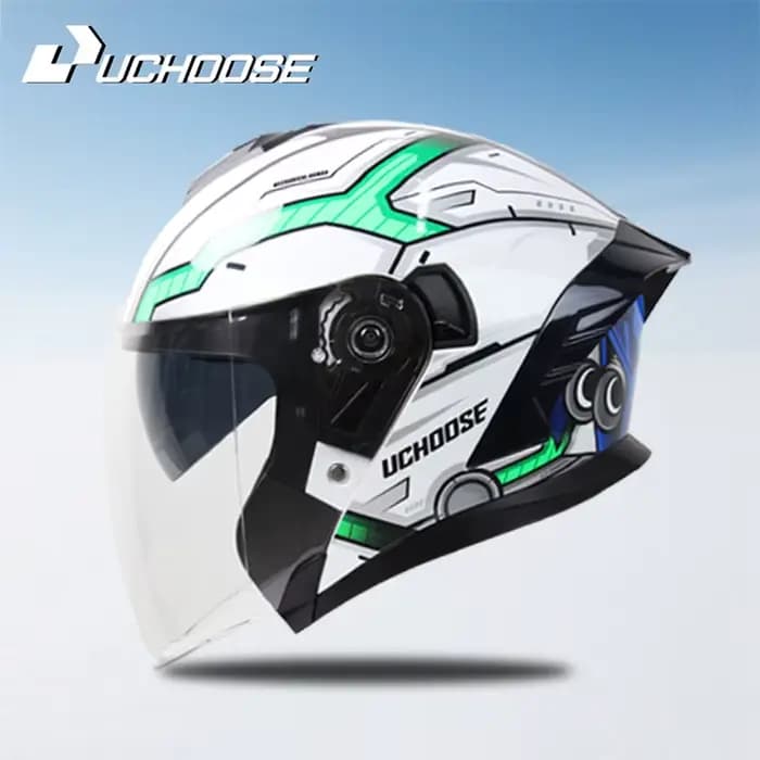 Casque de moto ouvert 715 pour hommes et femmes, double visière, pare-soleil, léger, pour scooter, v