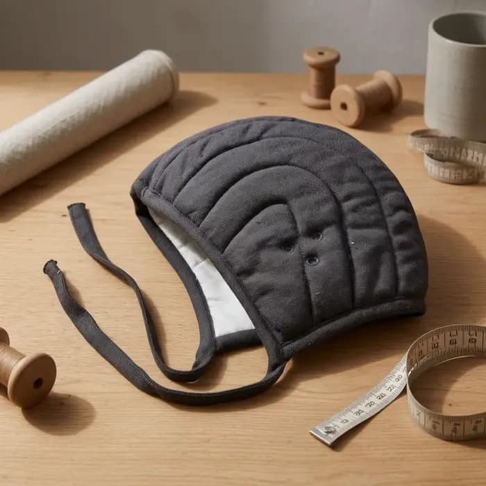 Coiffe d'armure matelassée en lin, respirante, à ajustement confortable, de type coif médiéval, pour