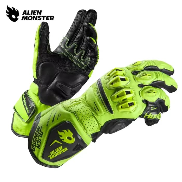 CE2 gantelet gants de moto hommes vert course Guantes femmes rouge longue manchette en peau de mouto