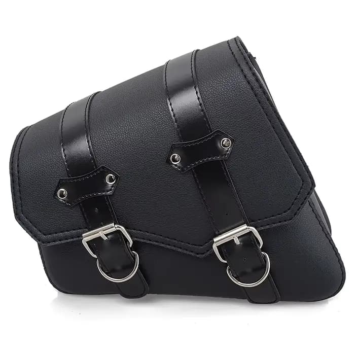 Sacs de selle latéraux de moto en cuir PU, sac à outils à bras oscillant, porte-bouteille, café Race