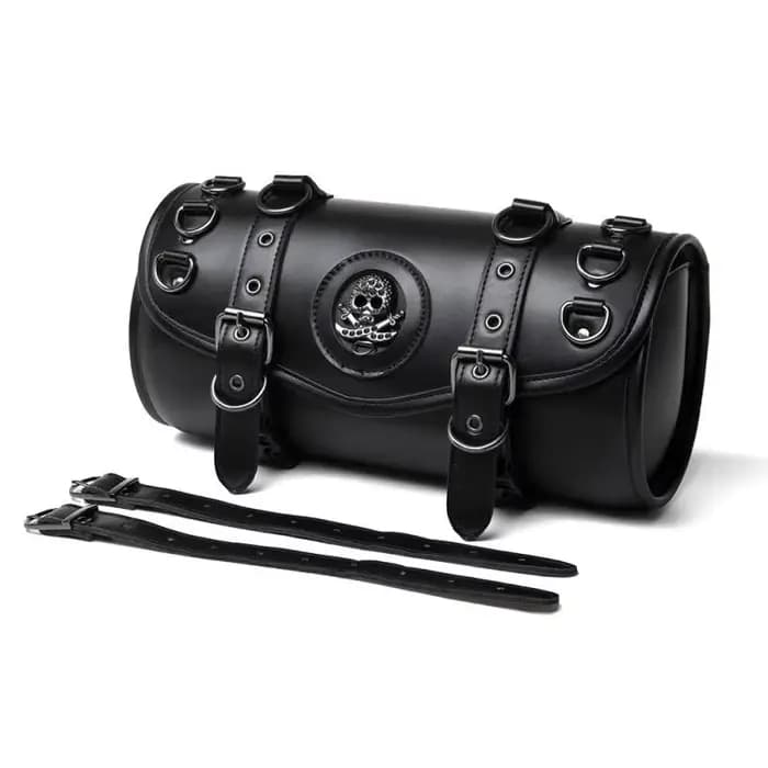 Sac de Face de Moto Rétro en Cuir PU, Accessoire Unisexe Steampunk Cos, Kit d'Outils de Décoration d