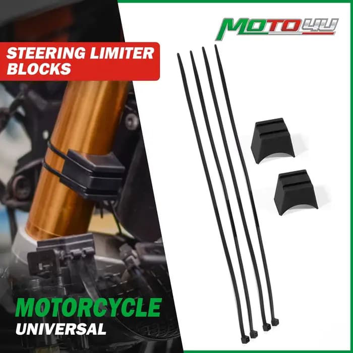 Blocs de limiteur de direction de moto universels en caoutchouc, 2 pièces, accessoires de Protection