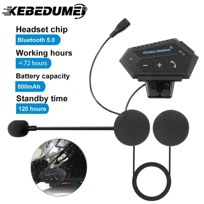 Casque de moto Bluetooth casque casque sans fil moto mains libres stéréo écouteur haut-parleur réduc