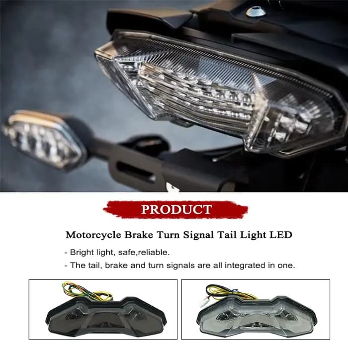 Clignotant intégré pour moto, feu arrière LED, feu stop arrière, Yamaha MT09, FJ09, FZ09, ugger 900,