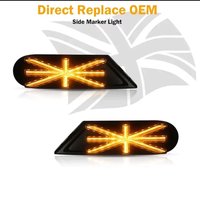 IJDM-Clignotant dynamique séquentiel à LED, feu de position latéral pour garde-boue, ambre, assembla