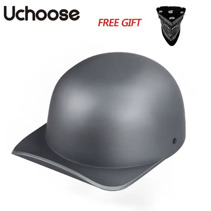 Casque de moto rétro Uchoose DS style casquette de baseball, casque vintage ouvert pour scooter, cru