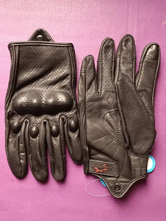 Gants De Moto en cuir tactile pour hommes, en peau De chèvre véritable, pour sport, cyclisme, course