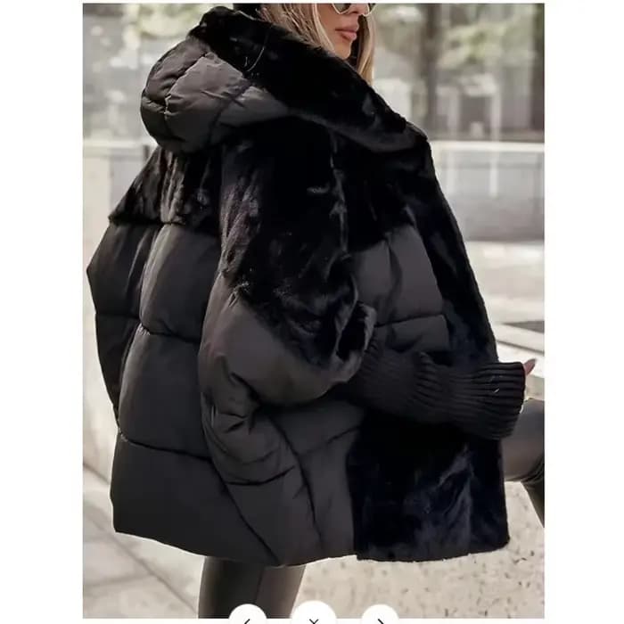 Manteau chaud à capuche en Patchwork pour femme, veste rembourrée d'automne, vêtements d'extérieur s