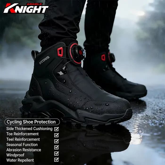 Bottes de moto pour hommes, respirantes, antidérapantes, résistantes à l'usure, bottes de motards, c