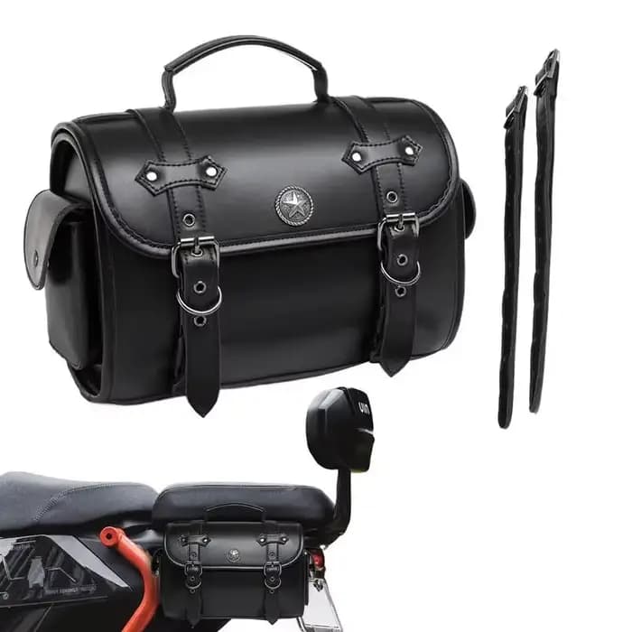 Sacoches de moto en cuir, sacoche pour motos, pochette de selle de grande capacité pour cyclistes, s