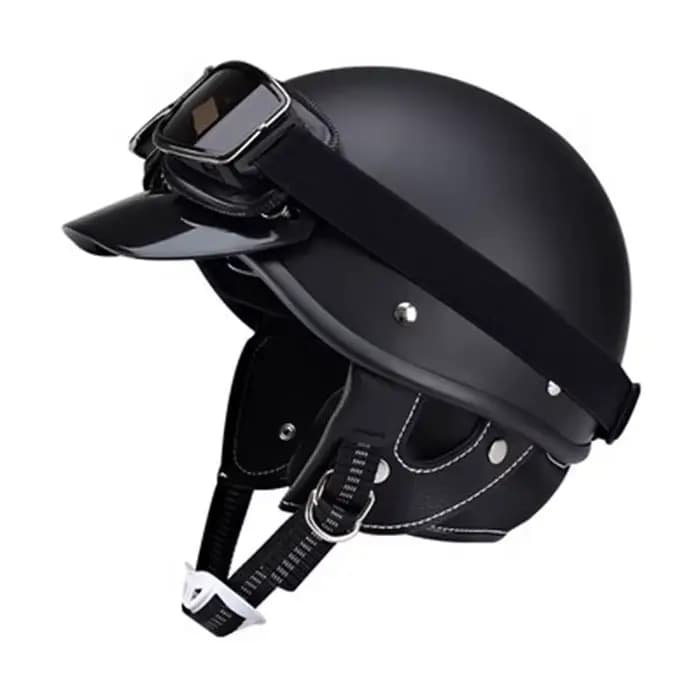 Casque de moteur demi-visage de Style coréen Vintage, casque de pilote de café Racer approuvé DOT, c