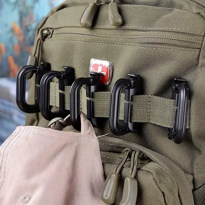 Grimloc – mousqueton Molle D, anneau de verrouillage, Clip en plastique, Type à pression, boucle, mo