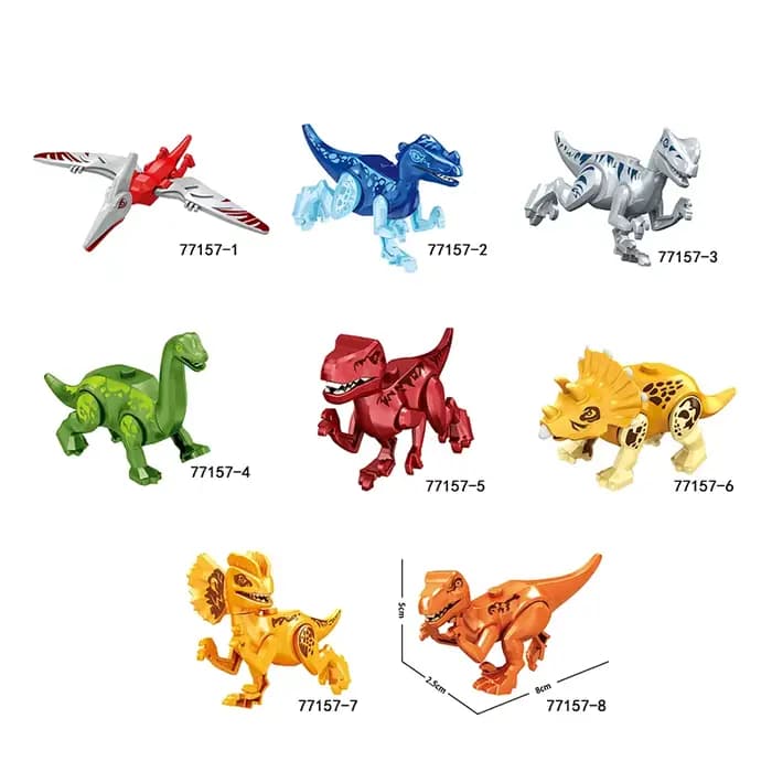 Casque de dinosaure Jurassique Triceratops Brachiosaurus, options multicolores, jouet de constructio