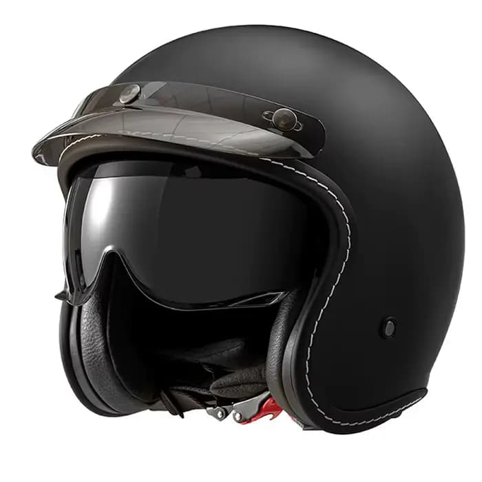 Casque de Moto à visage ouvert casque de Moto Vintage Unique rétro Moto 3/4 demi-casque quatre saiso