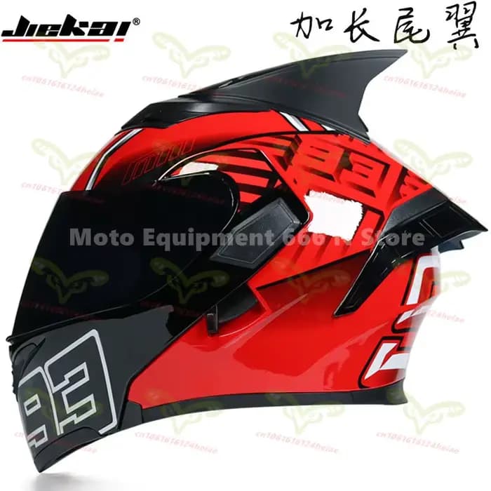 JIEKAI-Casque de moto rabattable, queue de corne de personnalité, casque de moto requin de motocross