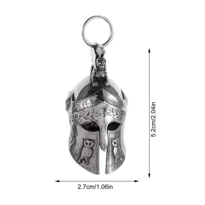 Cloche de moto rétro, breloque de casque de guerrier romain, collier en métal, pendentif, cloches po