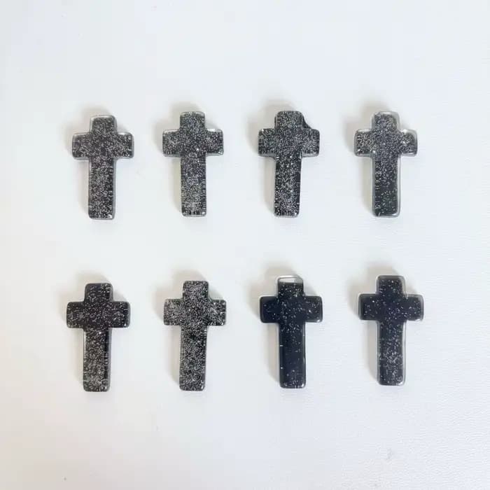 Croix à paillettes translucide 30/10, accessoires de croix en cristal, cadeau fait à la main, access