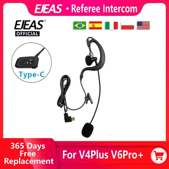 Casque compatible avec les casques de moto EJEAS V4C Plus/V6C Pro+/V4 Plus/V6 Pro+, écouteurs avec i