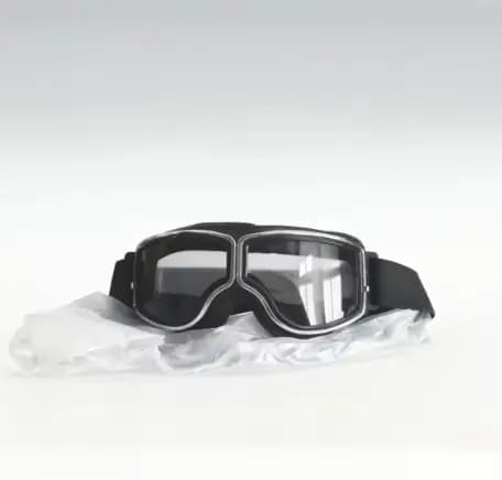 1 paire de lunettes de moto rétro en cuir, protection UV, coupe-vent pour les motards Harley, style