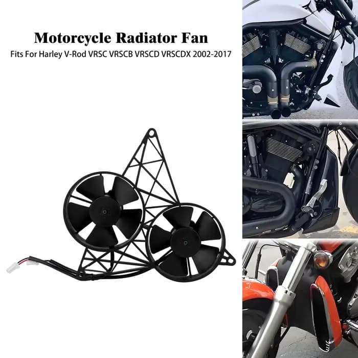 Ventilateur de refroidissement de radiateur de moto, ensemble de deux ventilateurs avec support, kit