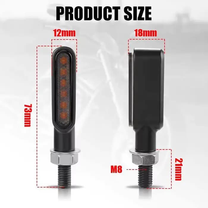 BLALION 2 pièces 6 LED Clignotants de moto Mini LED Séquentiels Ambre
